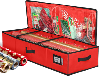 Under-bed gift wrap organizer
